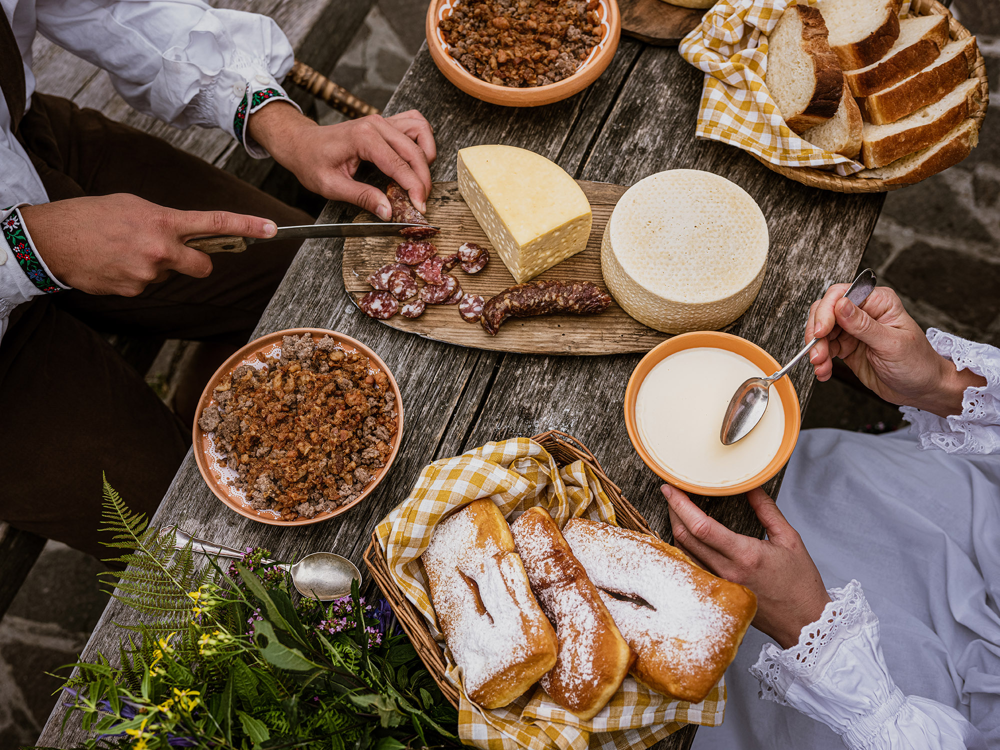 Slovenian food at Velika planina